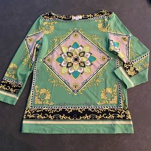 Charter Club 3/4 Sleeve Gorgeous Green Yacht Top